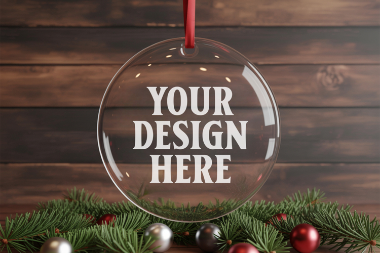 Acrylic Christmas Ornament Mockups , acrylic blank mockup