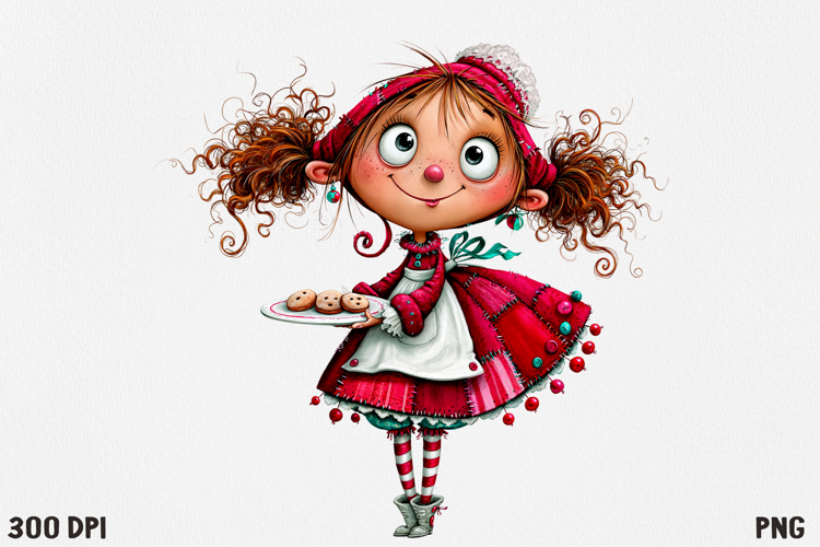 Whimsical Christmas Character Clipart PNG, Cute Holiday