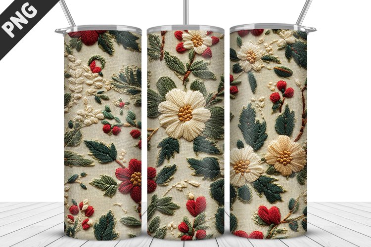 3D Daisy Flowers 20oz Tumbler Wrap | Sublimation Design example image 1