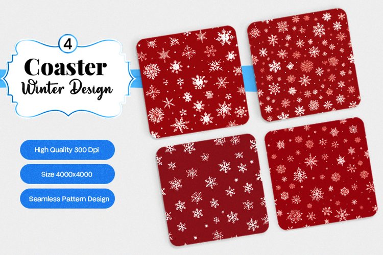 Square Coaster winter snow Sublimation example image 1