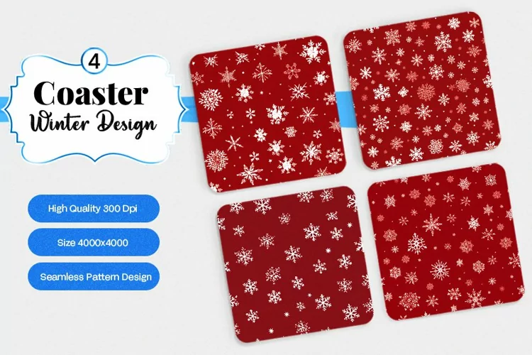 Square Coaster winter snow Sublimation
