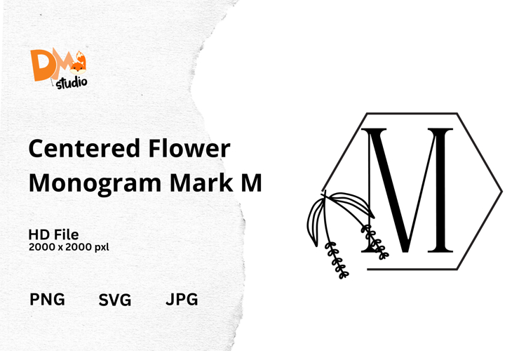 Centered Flower Monogram Mark