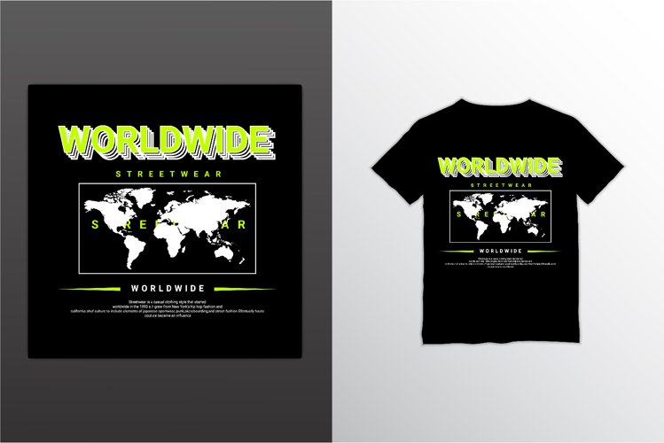 Worldwide writing design, suitable for screen printing