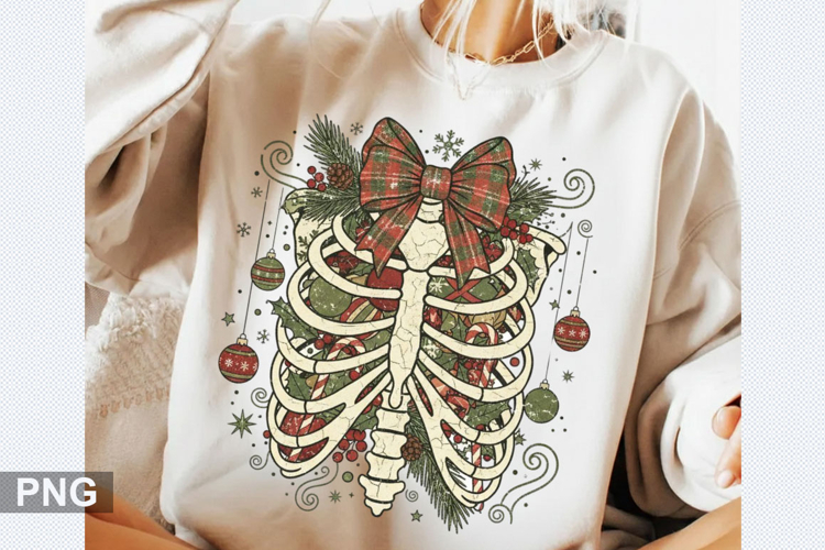 Christmas Skeleton Sublimation - Christmas PNG Design
