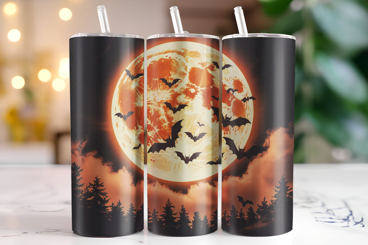 Halloween Moon Tumbler Wrap | Sublimation | Tumblers