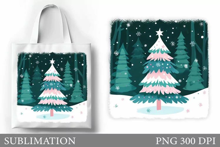 Christmas Tree Tote Bag. Christmas Tote Bag Design
