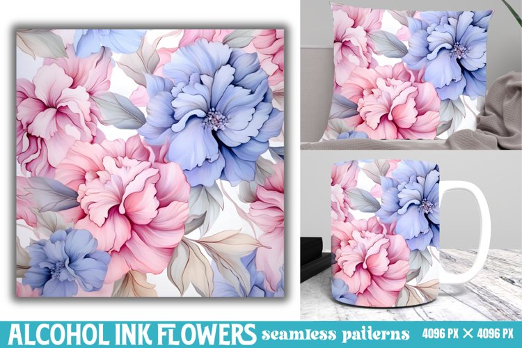Pastel Alcohol Ink Flowers Digital