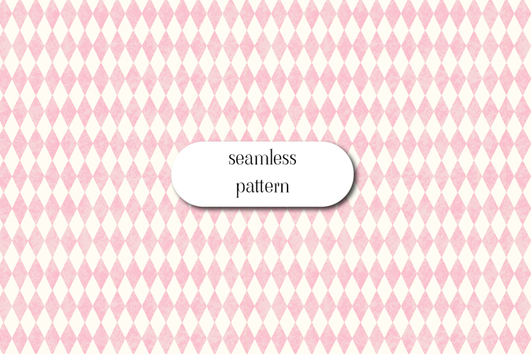 Pastel Pink Harlequin Diamond Seamless Vintage Pattern Art