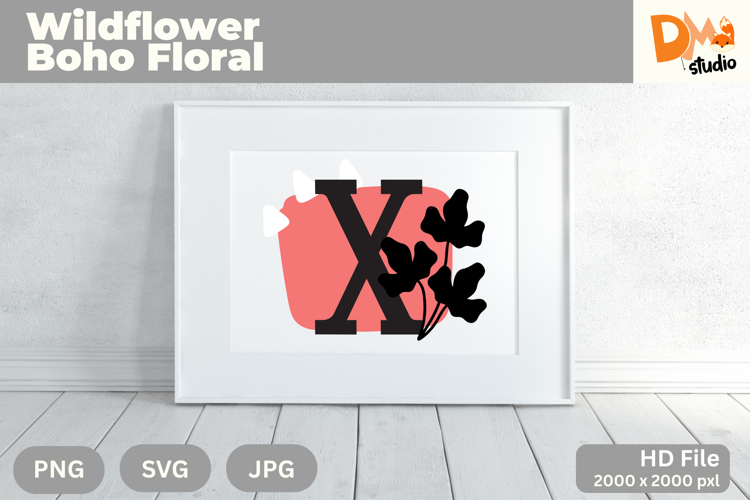 Wildflower Boho Floral Monogram