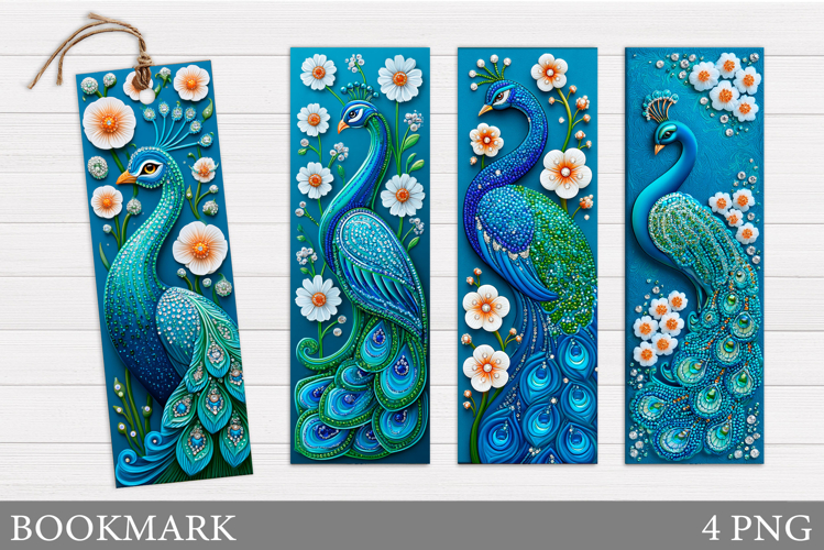 Peacock Bookmark Design. Bird Bookmark Printable example image 1