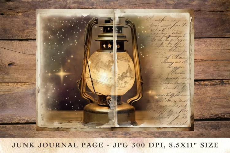 Printable Junk Journal Pages moon stars 10