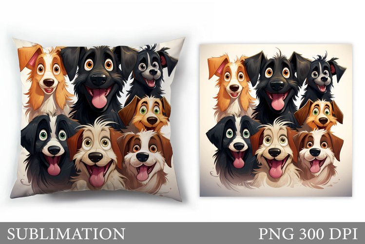 Funny Dog Sublimation. Cute Dog Pillow Sublimation