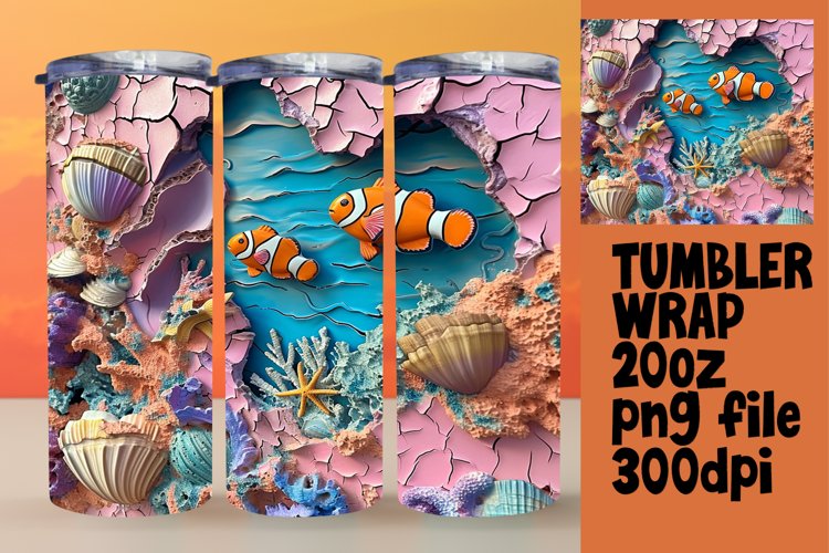 Submerge in Ocean Beauty - 3D Wall Tumbler