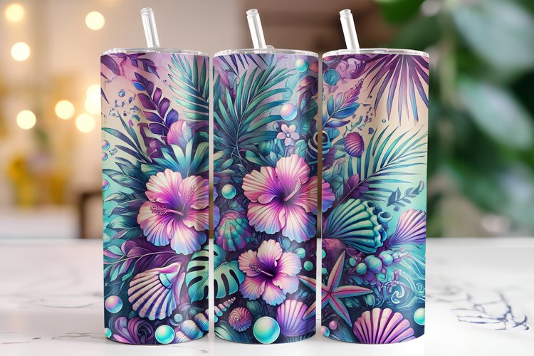 Flowers Tumbler Wrap | Sublimation | Tumblers example image 1