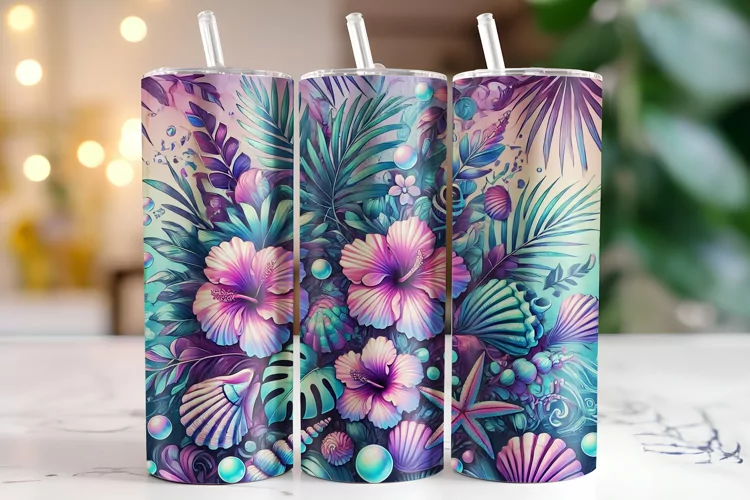 Flowers Tumbler Wrap | Sublimation | Tumblers