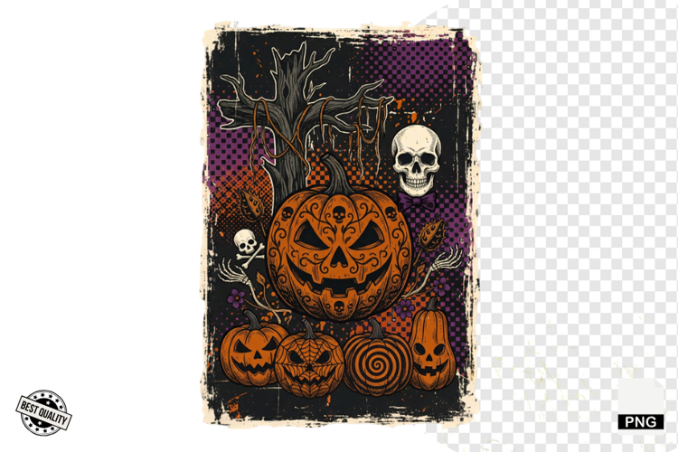 Distressed Vintage Halloween Design Clipart