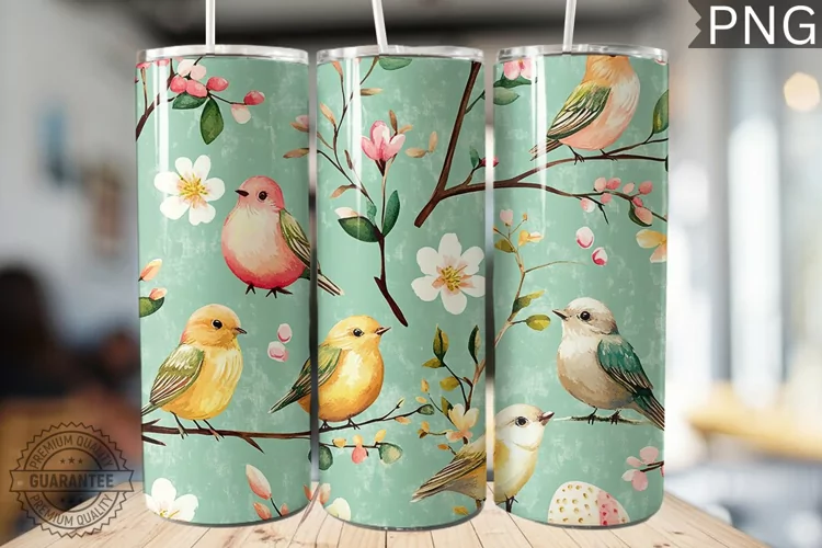Spring Easter Tumbler Wrap - High Quality 300 Dpi