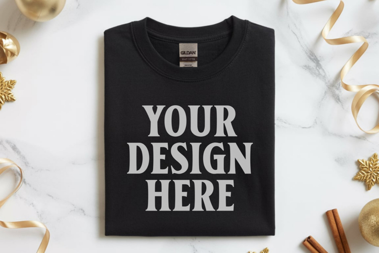 Black Tshirt Mockup Image 10