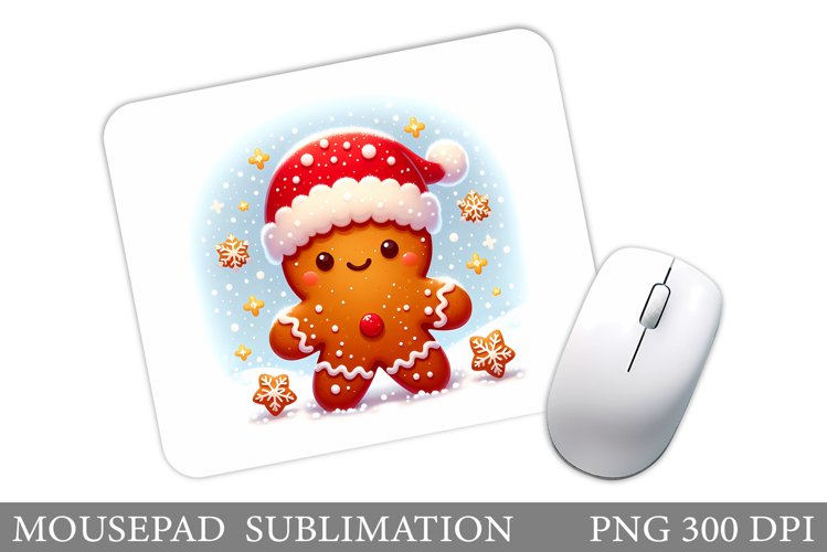 Cute Gingerbread Mouse Pad. Christmas Mouse Pad Design example image 1