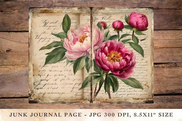Printable Junk Journal Pages roses 1