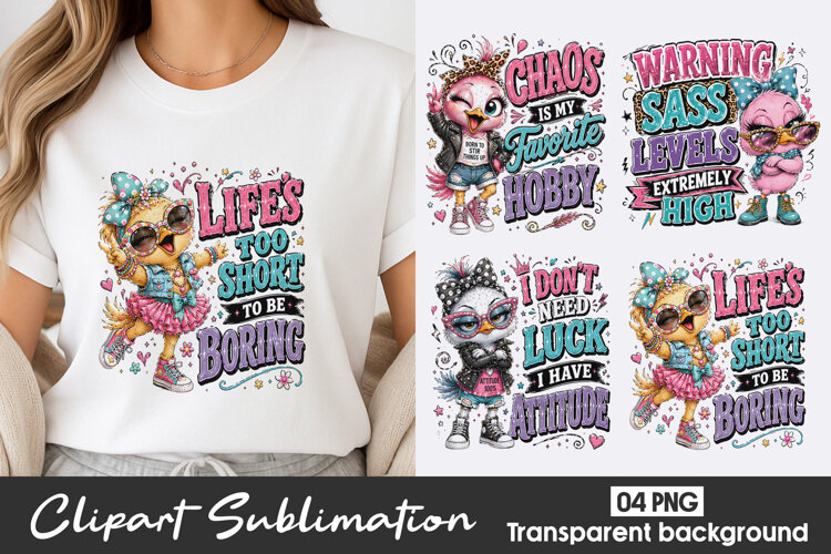 Funny Bird Quote Clipart Sublimation PNG example image 1
