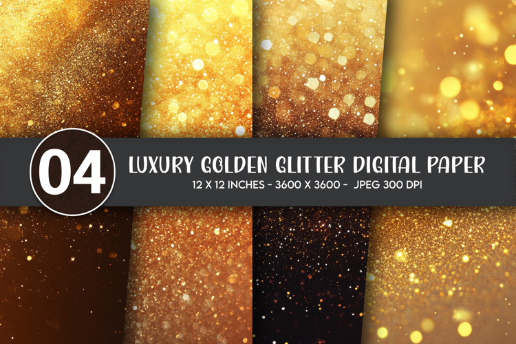 Luxury Golden Glitter Digital Paper
