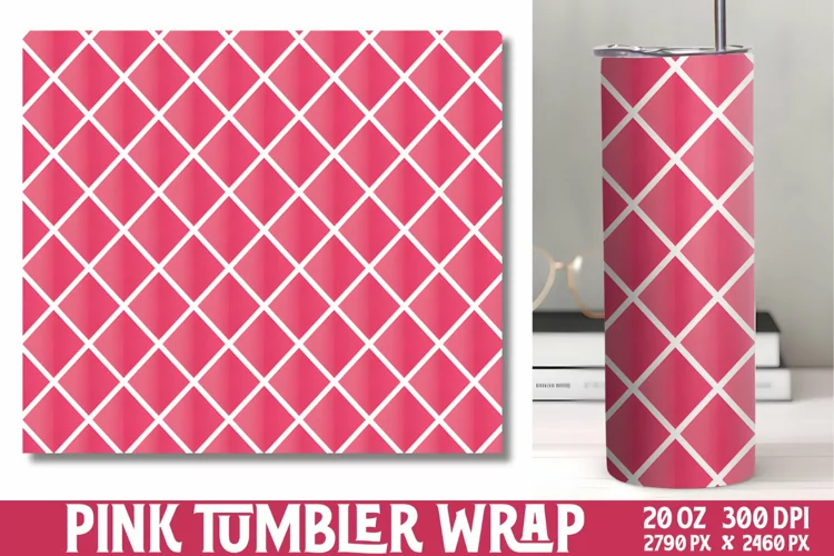 Pink Digital Paper Tumbler Wrap