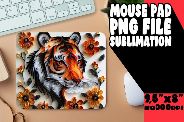 Kitty Charm Sublimation Mouse Pad - 3D Cat example image 1