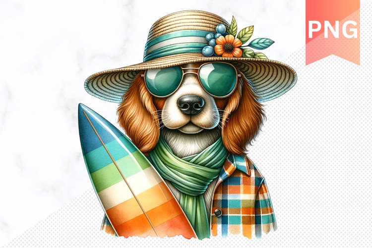 Summer Dog Sublimation - Clipart PNG Design