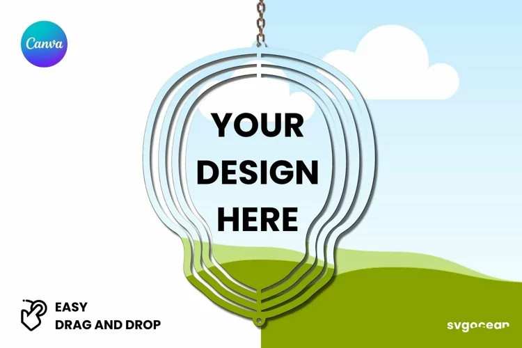 Skull Wind Spinner Canva Mockup | Editable | Easy to use