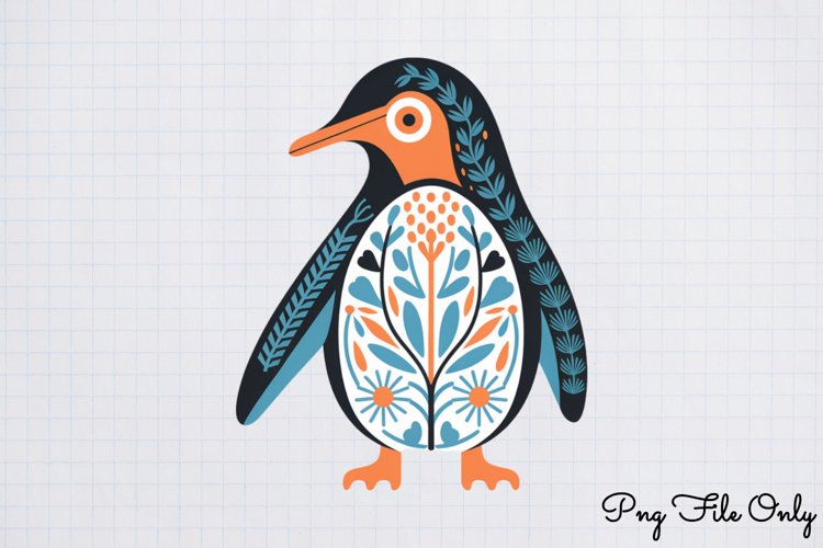 Scandinavian Folk Art Winter Clipart PNG