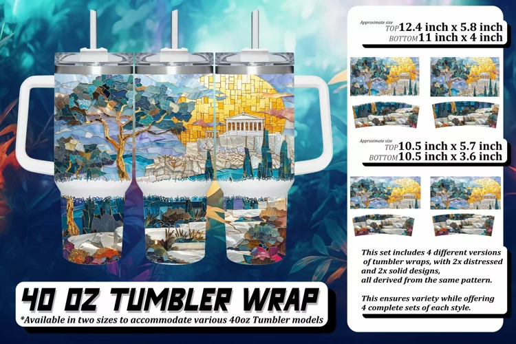 Golden Glitz Tumbler Wrap: Springtime Sublimation