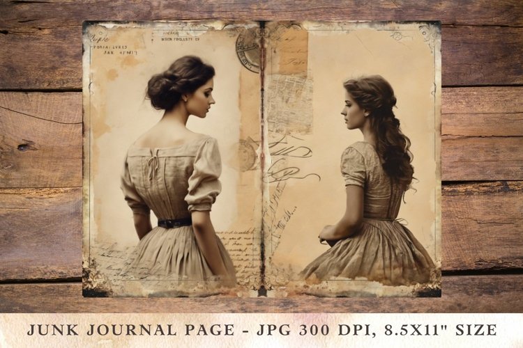 Printable Junk Journal Pages young girl 6 example image 1