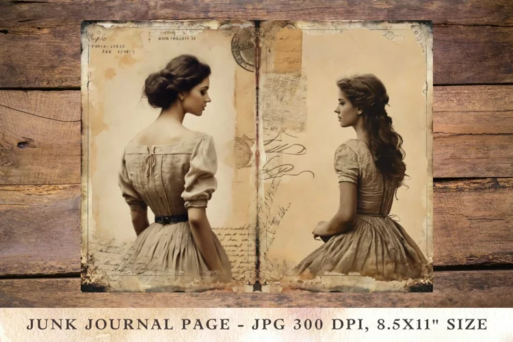 Printable Junk Journal Pages young girl 6