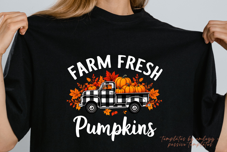 Farm Fresh Pumpkin PNG | Rustic Autumn Pumpkin Design | Fall