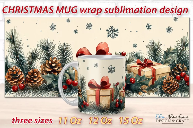 Christmas Mug Wrap Template| Mug Sublimation Cricut designs