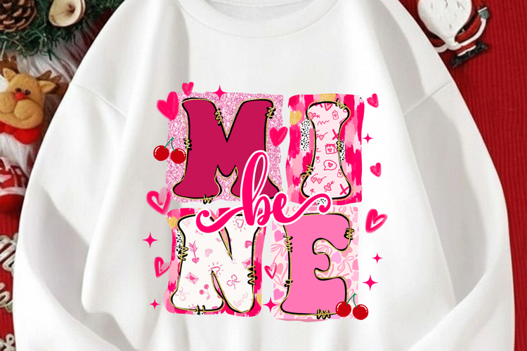 Be Mine PNG, Valentine Png, Preppy Brushtroke Valentine Png