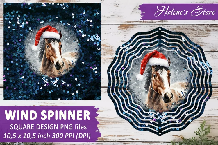 Christmas Horse Wind Spinner|Wind spinner sublimation design