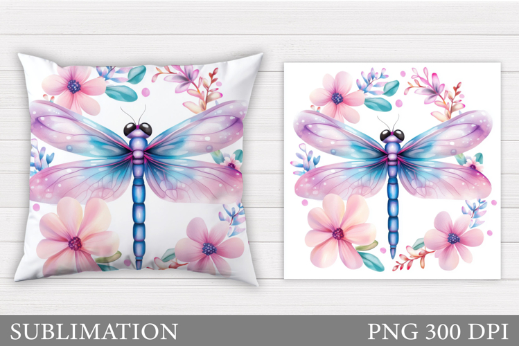 Dragonfly Pillow Design. Dragonfly Sublimation