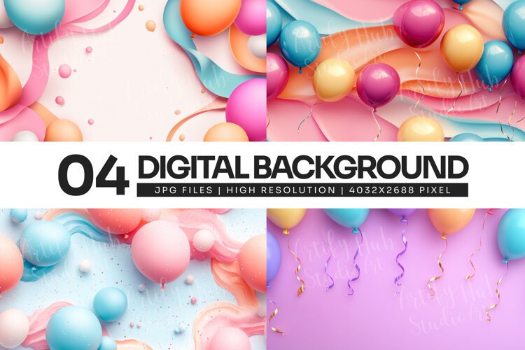 Pastel Balloon Abstract Background example image 1