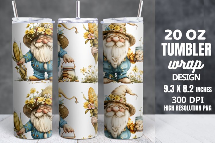 Spring Gnome Skinny Tumbler Sublimation example image 1