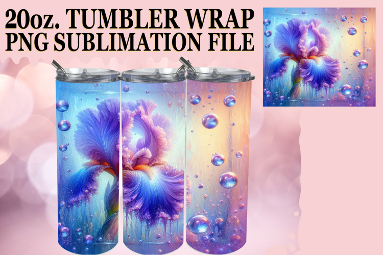 Cozy Sunsets 20oz tumbler wrap, 3D Flower