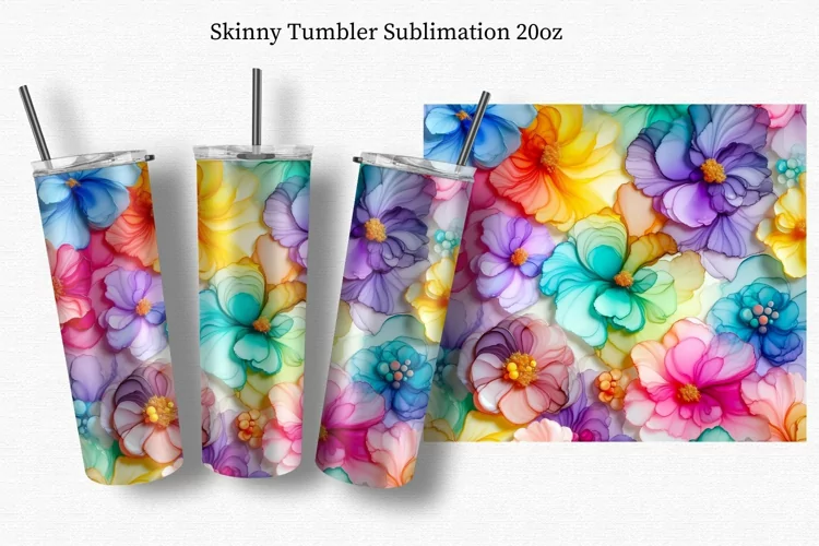 Floral pattern, Tumbler Wrap 20oz,