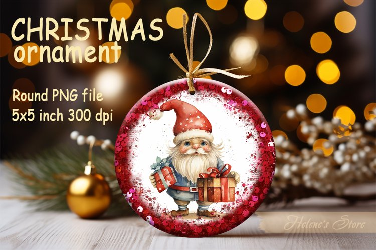 Christmas Ornament sublimation | Christmas gnome PNG example image 1