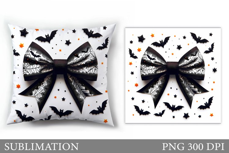 Halloween Bow Sublimation. Halloween Pillow Sublimation example image 1