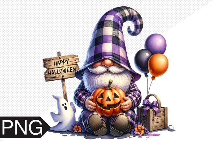 Halloween Gnome Sublimation, Gnome Clipart PNG