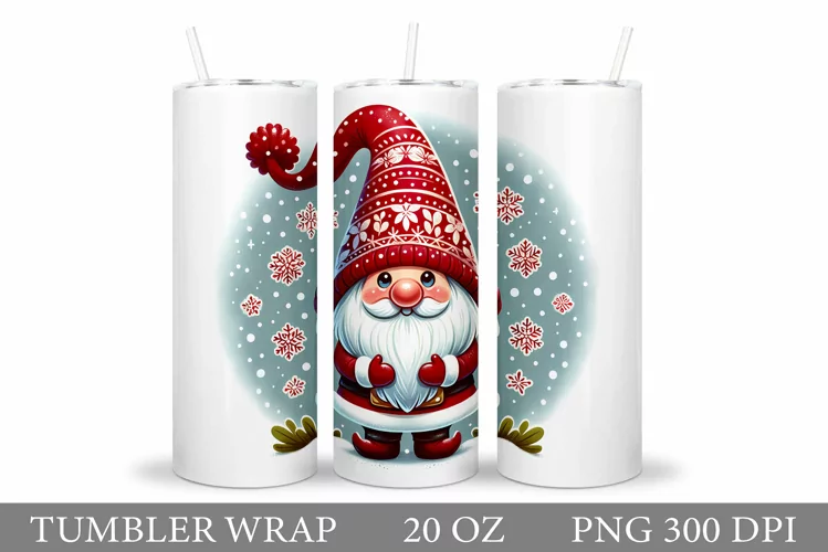 Christmas Gnome Tumbler. Christmas Tumbler Sublimation