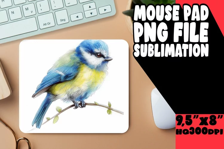 Spring Birds Watercolor Mouse Pad for