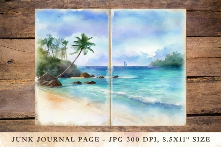 Printable Junk Journal Pages beach 1