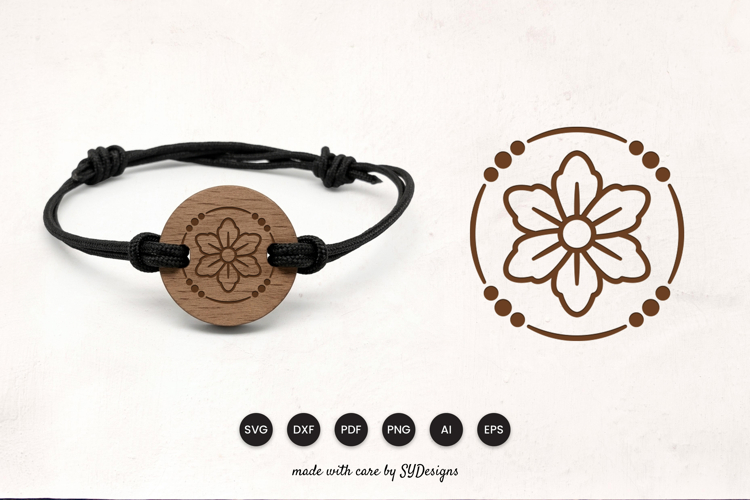 Floral Bracelet Laser Cut SVG